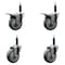 Service Caster 4'' Gray Poly Wheel Swivel 3/4'' Expanding Stem Caster Set 2 Brakes, 4PK SCC-EX20S414-PPUB-2-TLB-2-34 - alternate 1